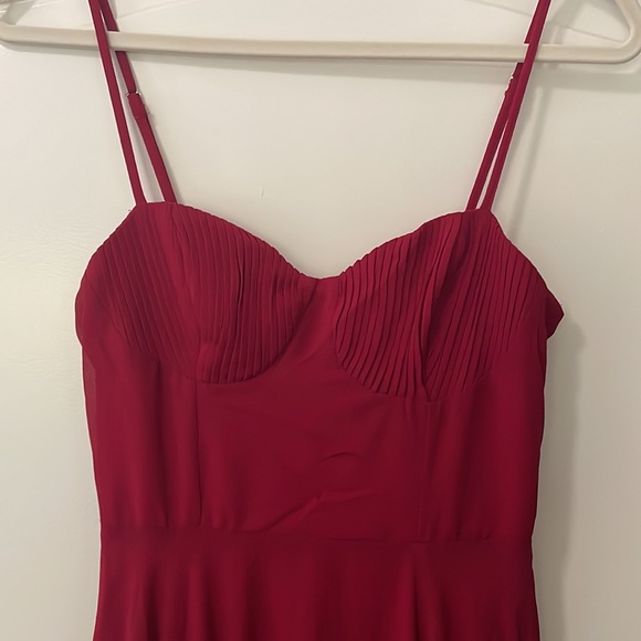 NWT - XS - Lulu’s Cause for Commotion Red Pleated Bustier Maxi Dress - Picture 3 of 7